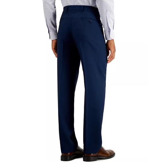 Nautica Men's Blue Birdseye Modern-Fit Bi-Stretch Suit Dress Pants Size W41 L32 - Picture 2 of 6